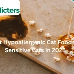 Hypoallergenic cat food in a bowl for sensitive cats with grain-free ingredients