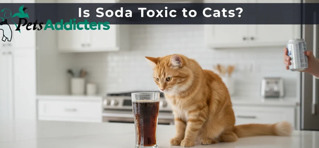 is soda toxic to cats – cat trying to drink coke from glass vet warning 2025